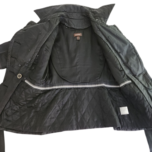 DANIER Black Belted Jacket with Leather Accents & rabbit Fur Lining - Size small - Picture 11 of 15